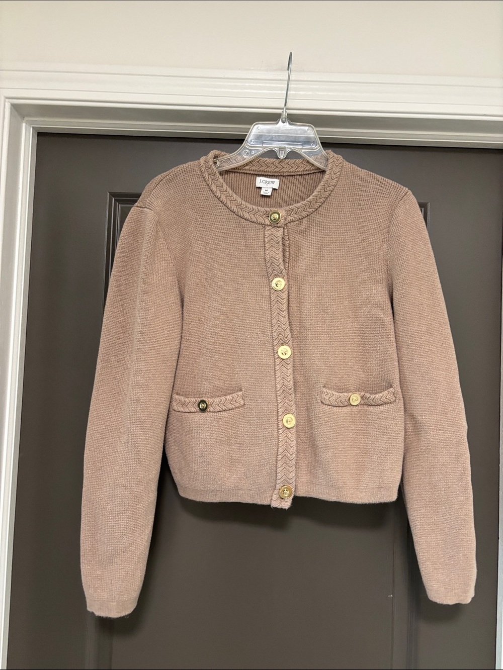 J. Crew tan button down cardigan